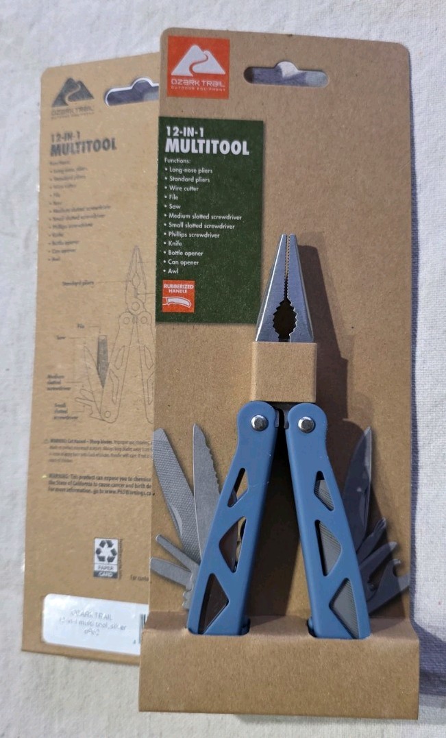 Ozark Trail Blue Multi-Tool 12-in-1, Stainless Steel NEW