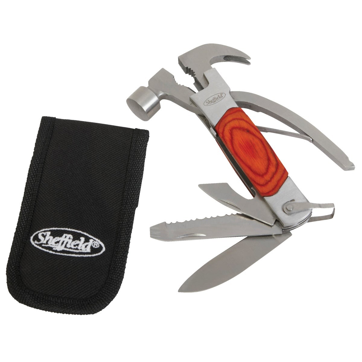 Sheffield 14-In-1 Stainless Steel & Wood Multi-Tool 12913 Sheffield 12913