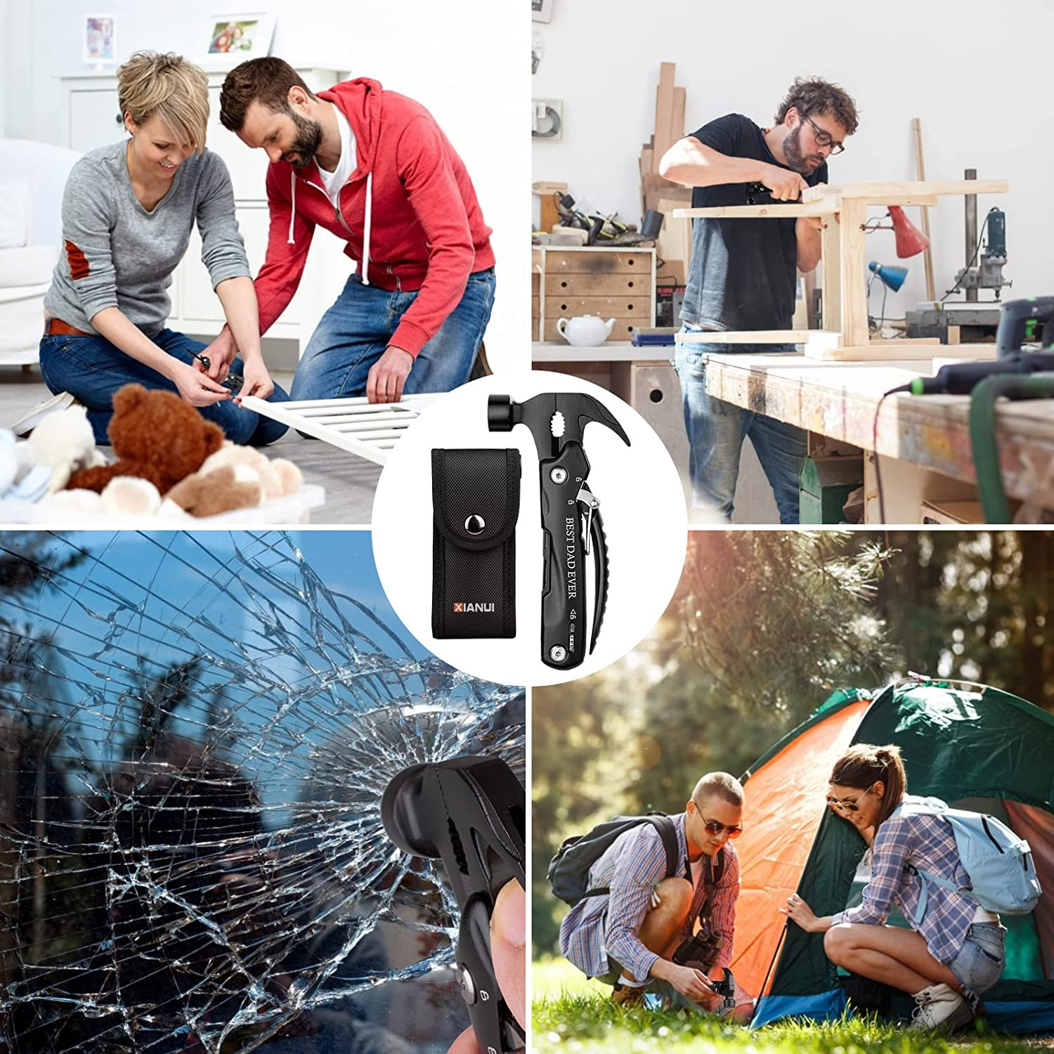 Gifts for Dad, 12 in 1 Multitool Hammer BEST DAD EVER, Dad Gifts from Daughter S