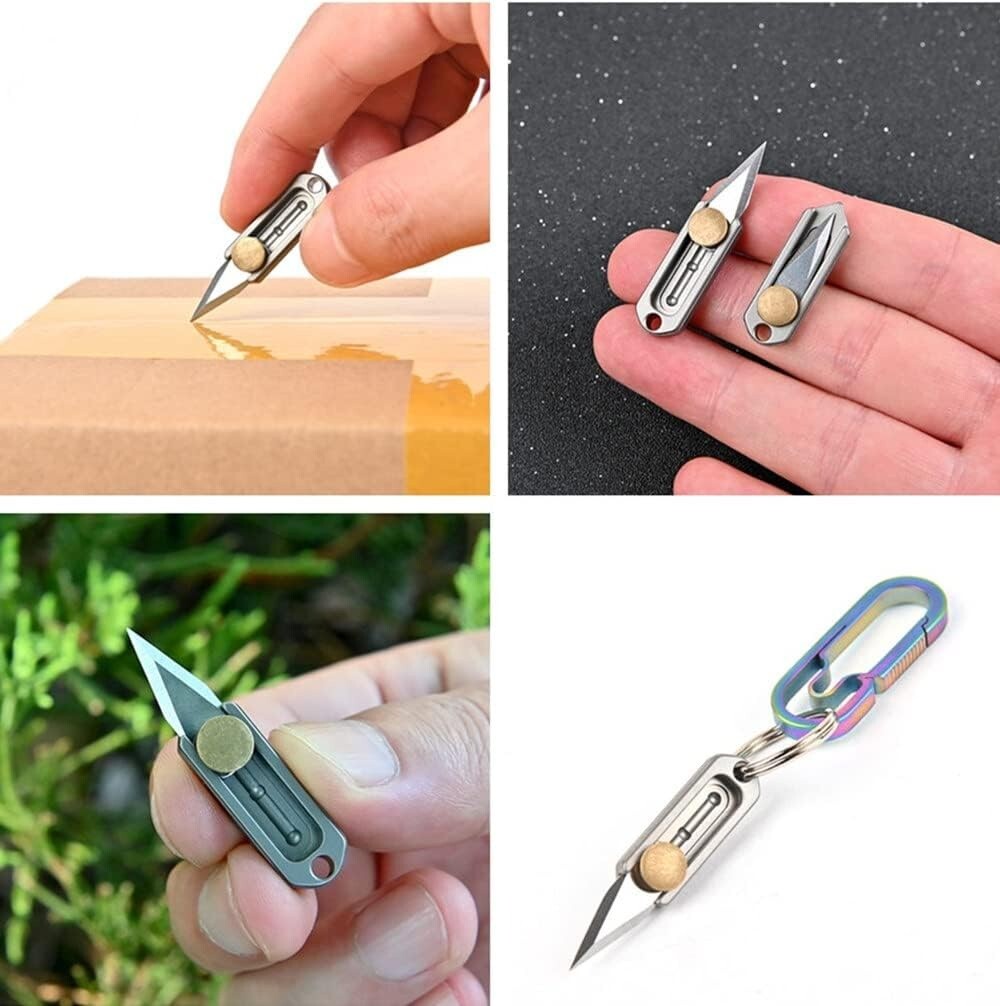 EDC Titanium Metal Alloy Light Weight Mini Little Tiny Small Wallet Button Push