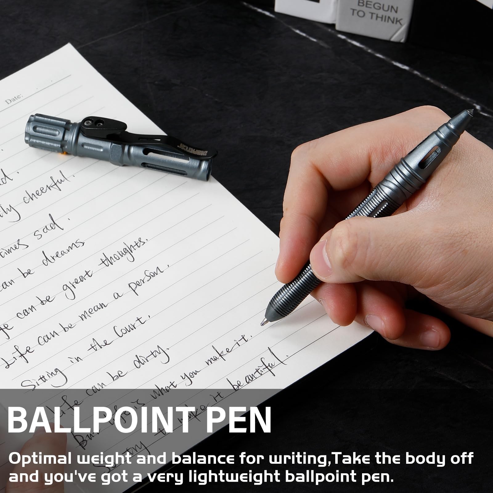 Military Tactical Pen – 8 in 1 Professional Pen with Flashlight – Multitool E…