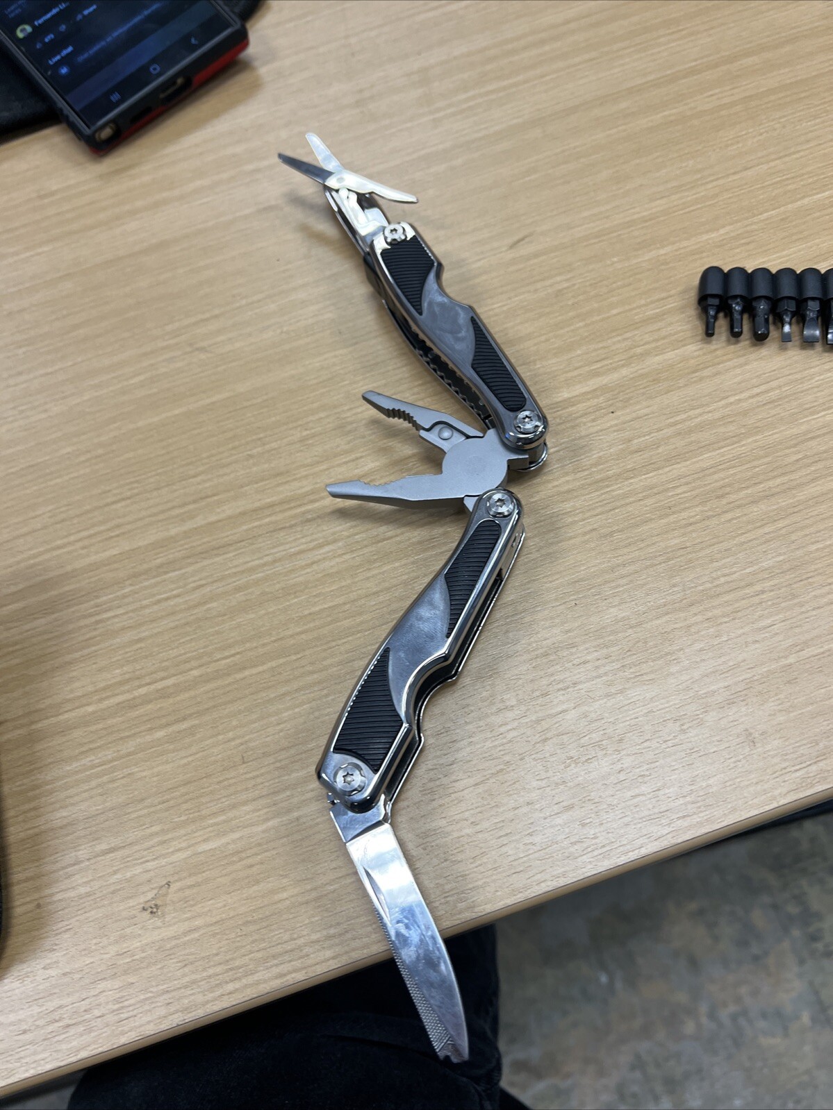 Pliers-14 IN 1-Multi tool Kit folding pocket tools w/sheath belt FULL size steel