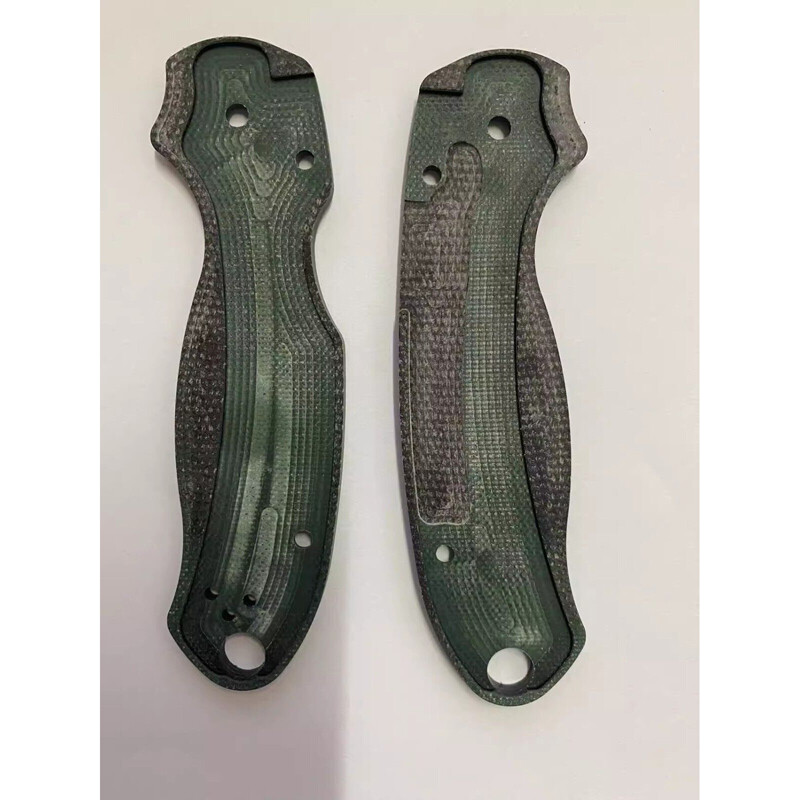 New 1 Pair BK Micarta+G10 Handle Scales for Spyderco Para 3 / C223