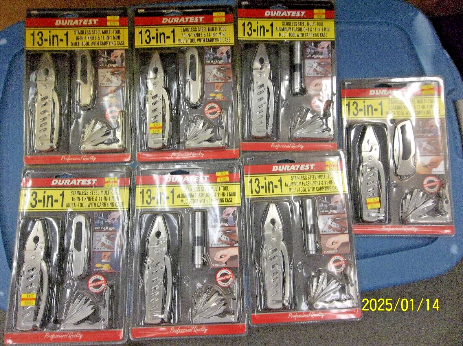 7 – NEW DURATEST 13 – in – 1 STAINLESS STEEL MULTI-TOOL SET KITS ASSORTED