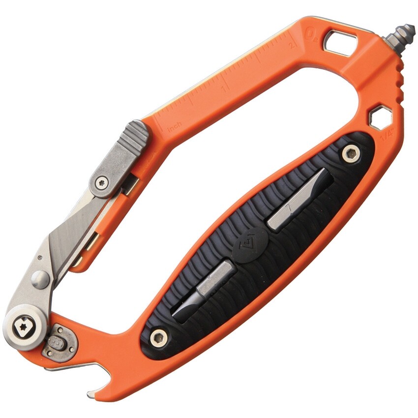 V NIVES CRAB Multi Tool Orange Aluminum And Black Rubber Handle MT18FRNPSWOR
