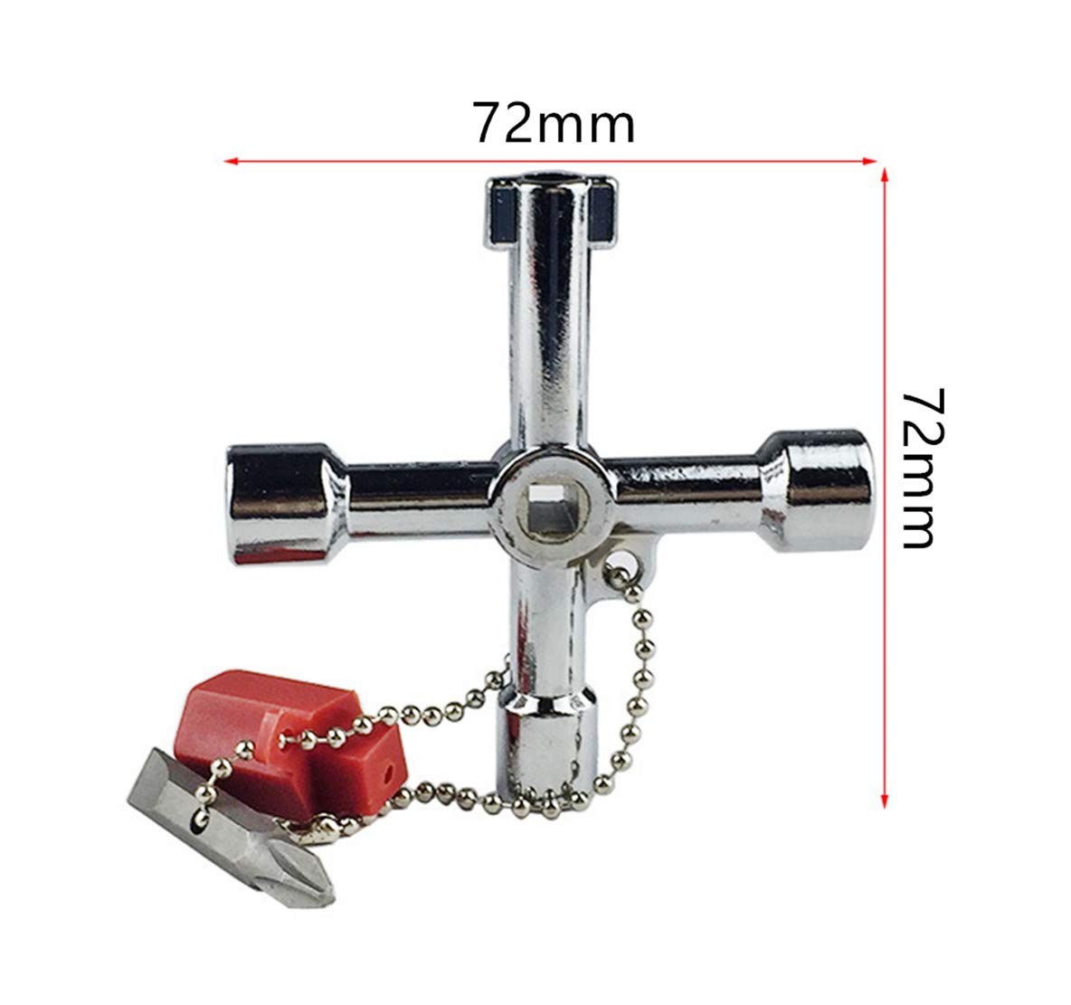 4 in 1 Universal Cross Triangle Square Round Key Alloy Wrench Elevator Tool