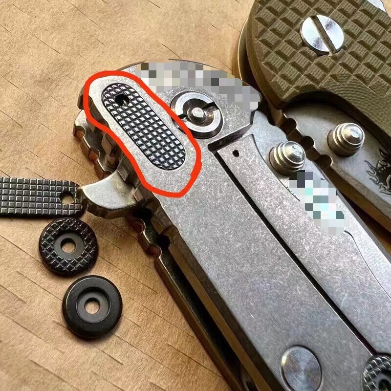 1pc Custom Made Zirconium Black Checker Filler Tab for Rick Hinderer XM18 3.5”