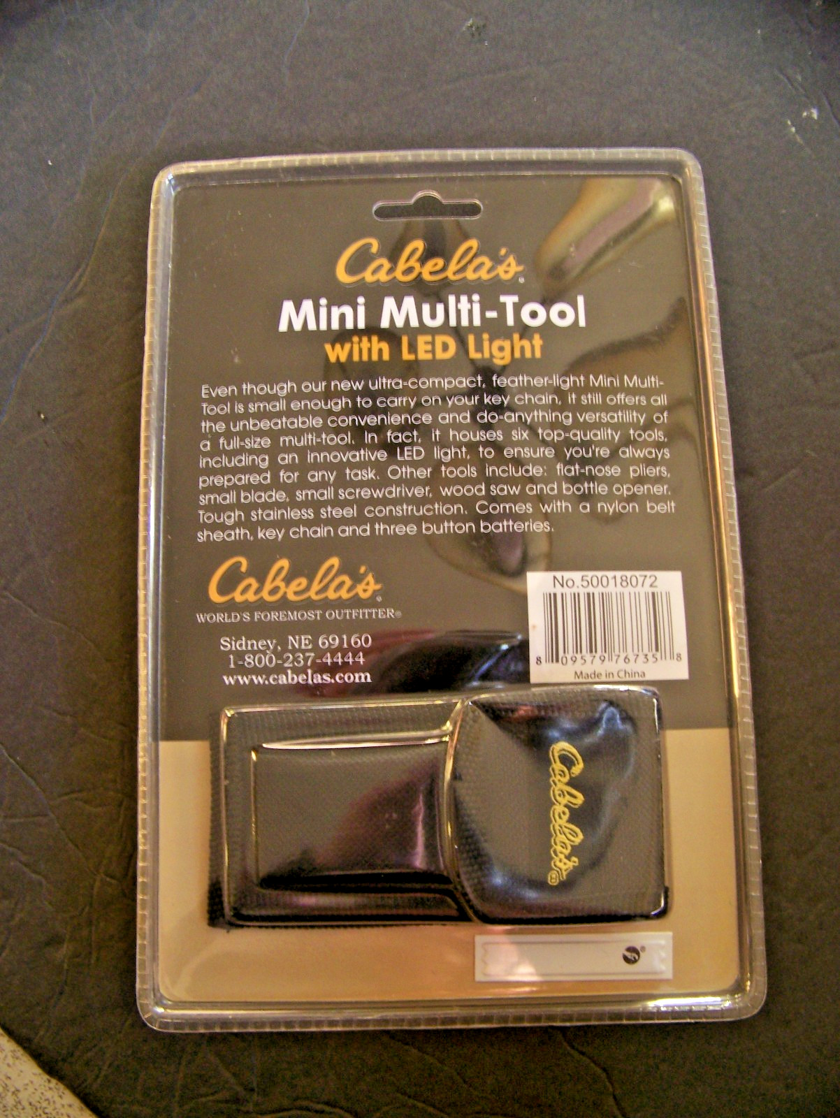Cabela’s Mini Multi-Tool LED Light & Nylon Pouch NOS #50018072 Yellow
