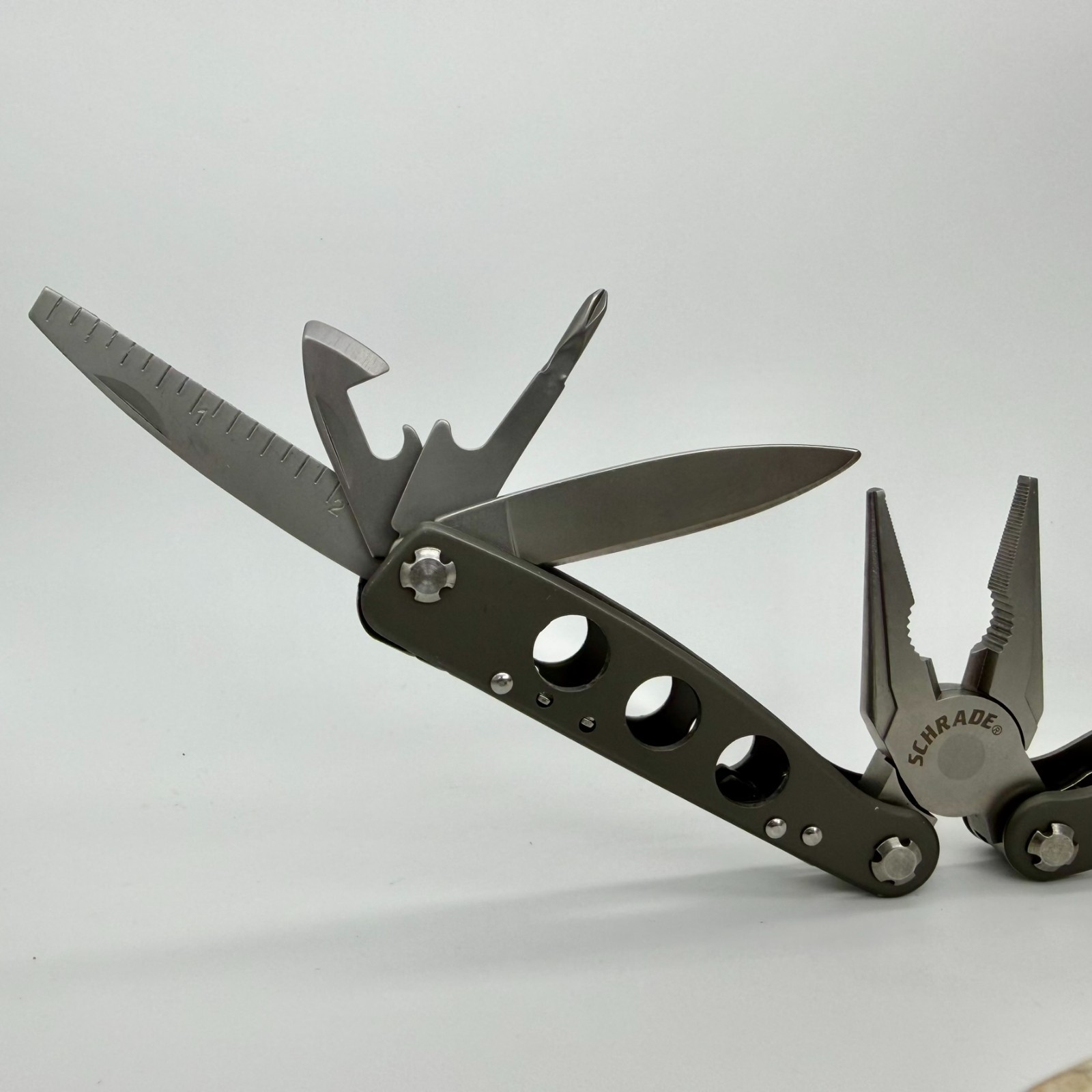 Schrade ST10 Tough Tool 15-in-1 Multi-Tool Pliers Pocket Knife Saw Hex Wrench