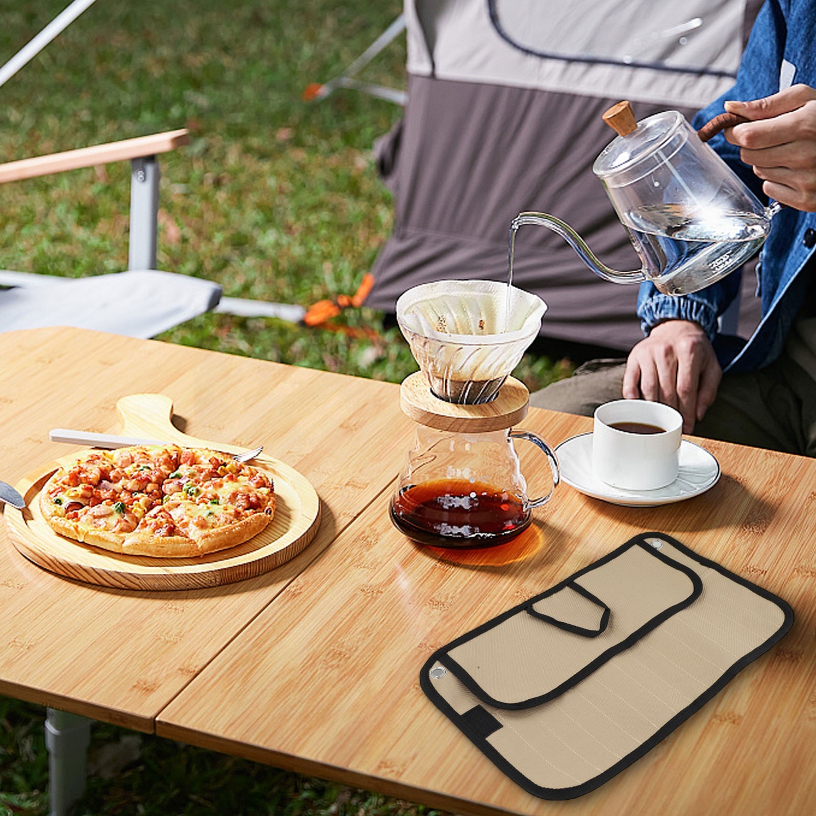 Campsite Cutlery Set in 304 Stainless Steel with Protective Carrying Bag