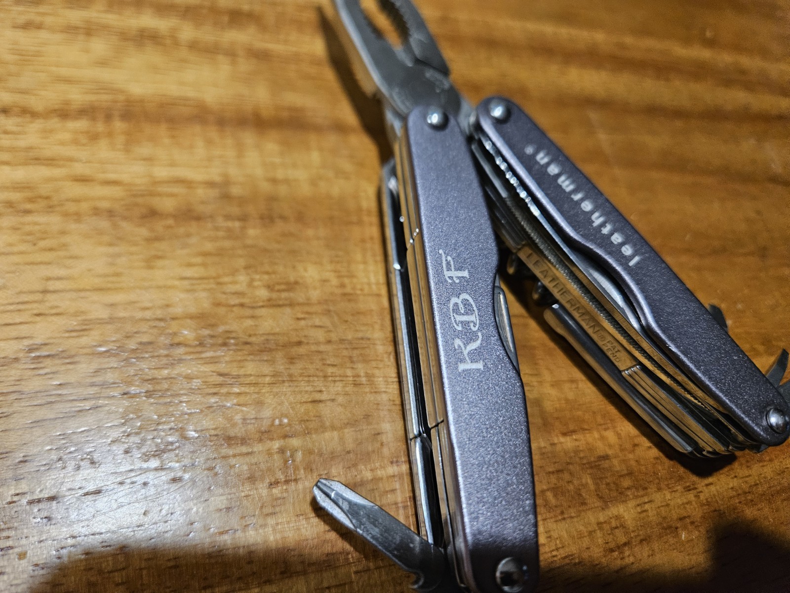 Gray Leatherman Juice Xe6 With Initials On Handle