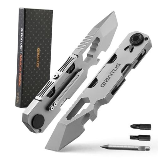 EDC Pry Bar Multitool with Bi-Directional Ratchet Screwdriver & Everlasting