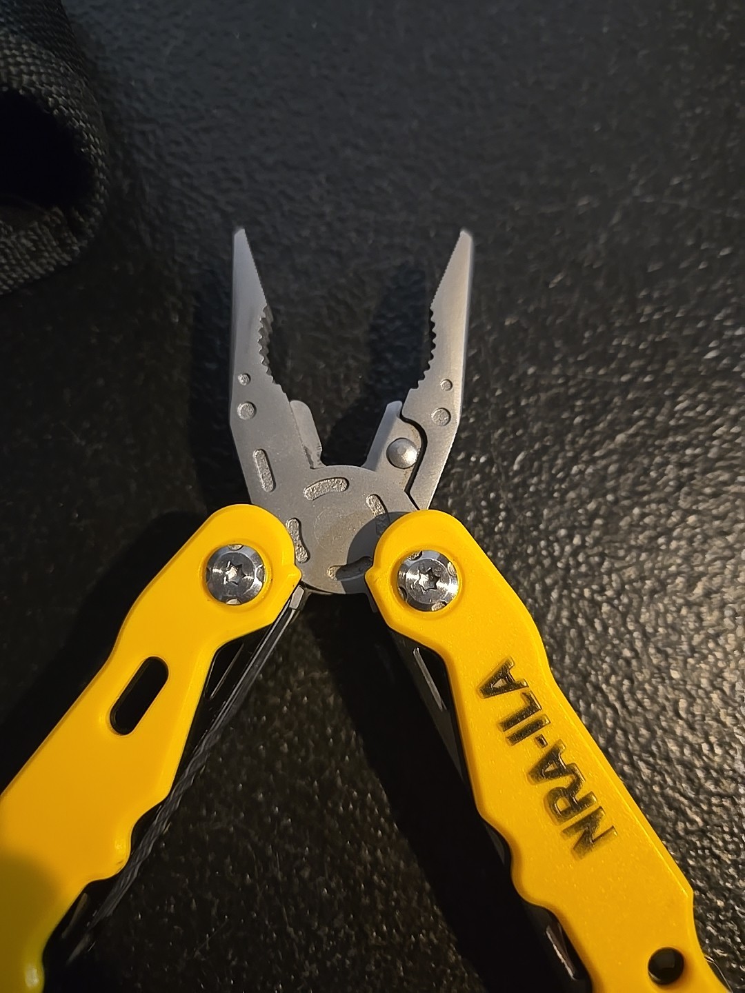 Yellow Handle Unbranded Multi Tool Advertising NRA-ILA With Belt Pouch