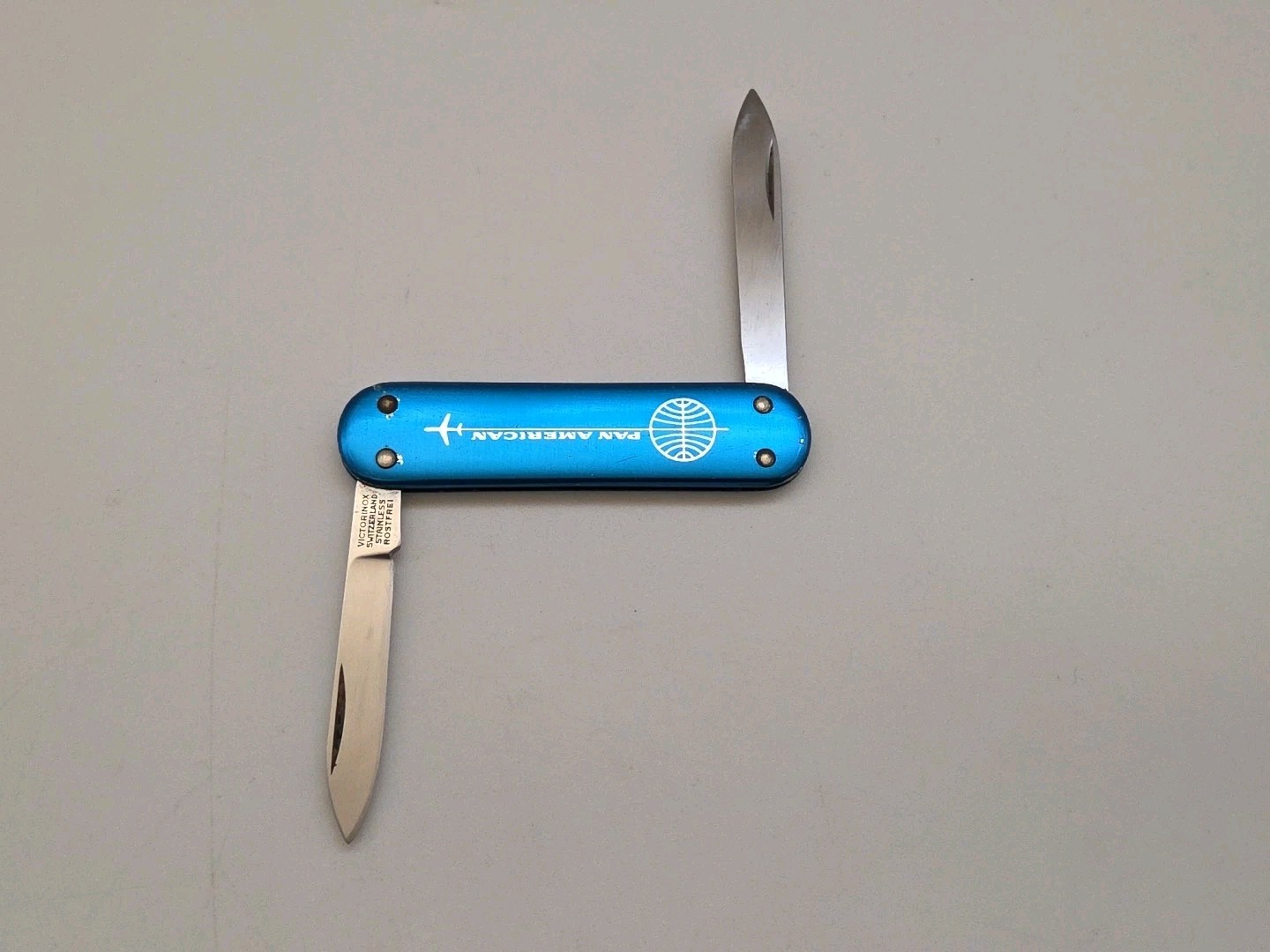 Pan American Airline Victorinox Blue Pocket Pal Folding Knife 2 SS Blades