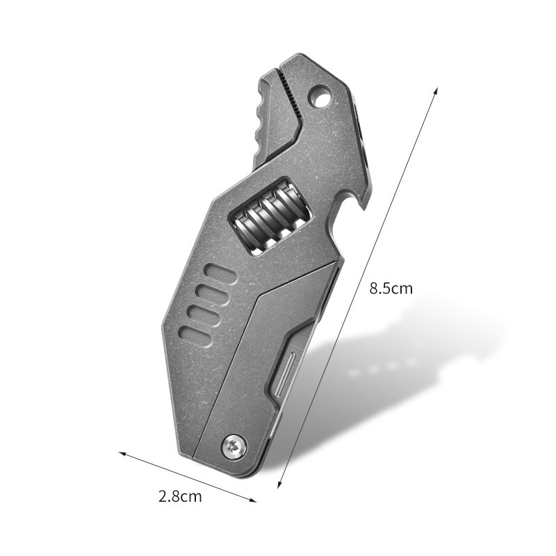 EDC Titanium Alloy Multi Tools Adjustable Wrench Pocket Folding Knife Keychain