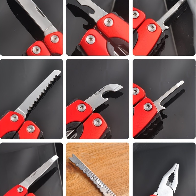 12 in 1 Pocket Multi Tool Stainless Steel Folding EDC Kit Survival Outdoor Tool