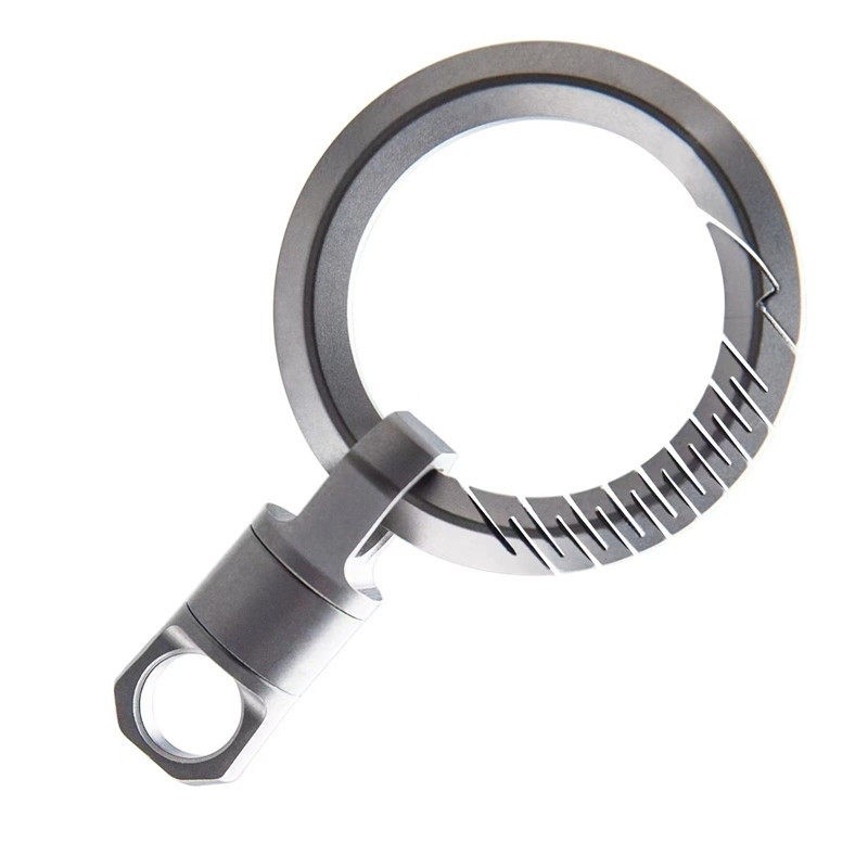 Titanium Car Key Hoop Ring Flexible Rotation Portable EDC Keychain Buckle 360°