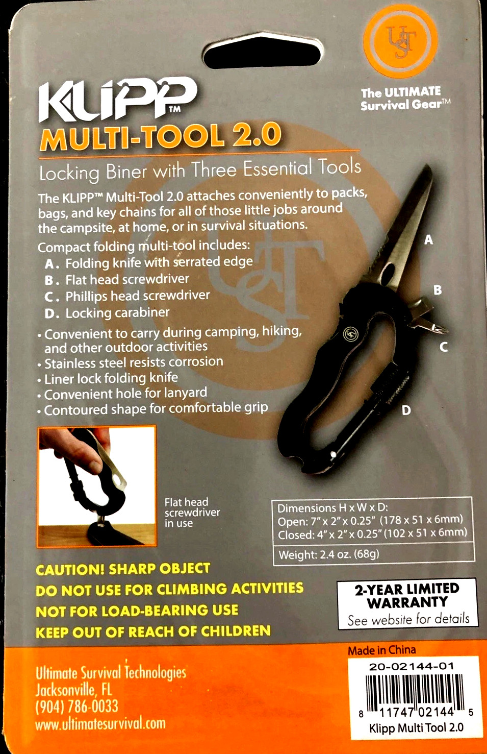 UST KLIPP Multi tool 2.0 camping emergency prepare gear equipment disaster knife