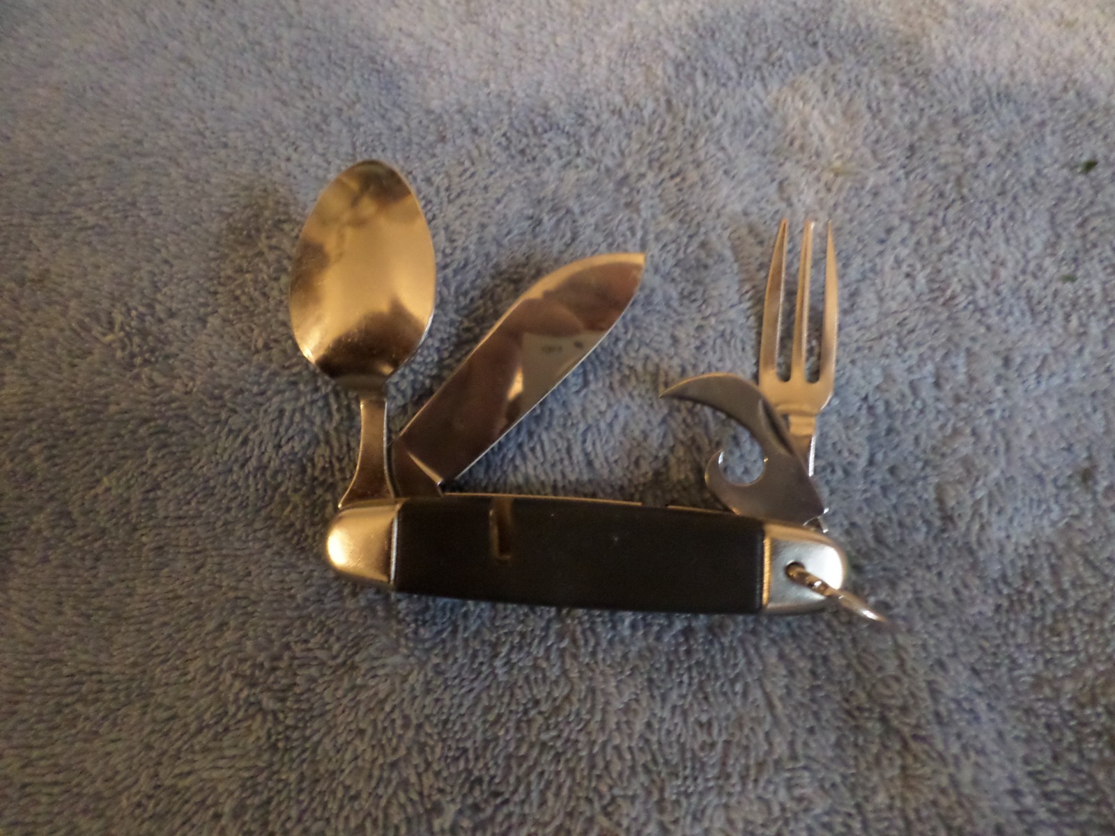 Camping Eating Utensil Set Folding Emergency Cutlery Knife Fork Spoon Kit