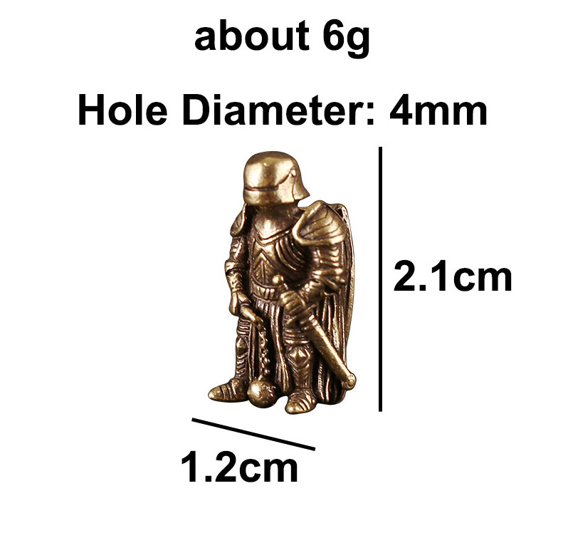 Creative Small Brass Knight Keychain Pendant Pendant EDC