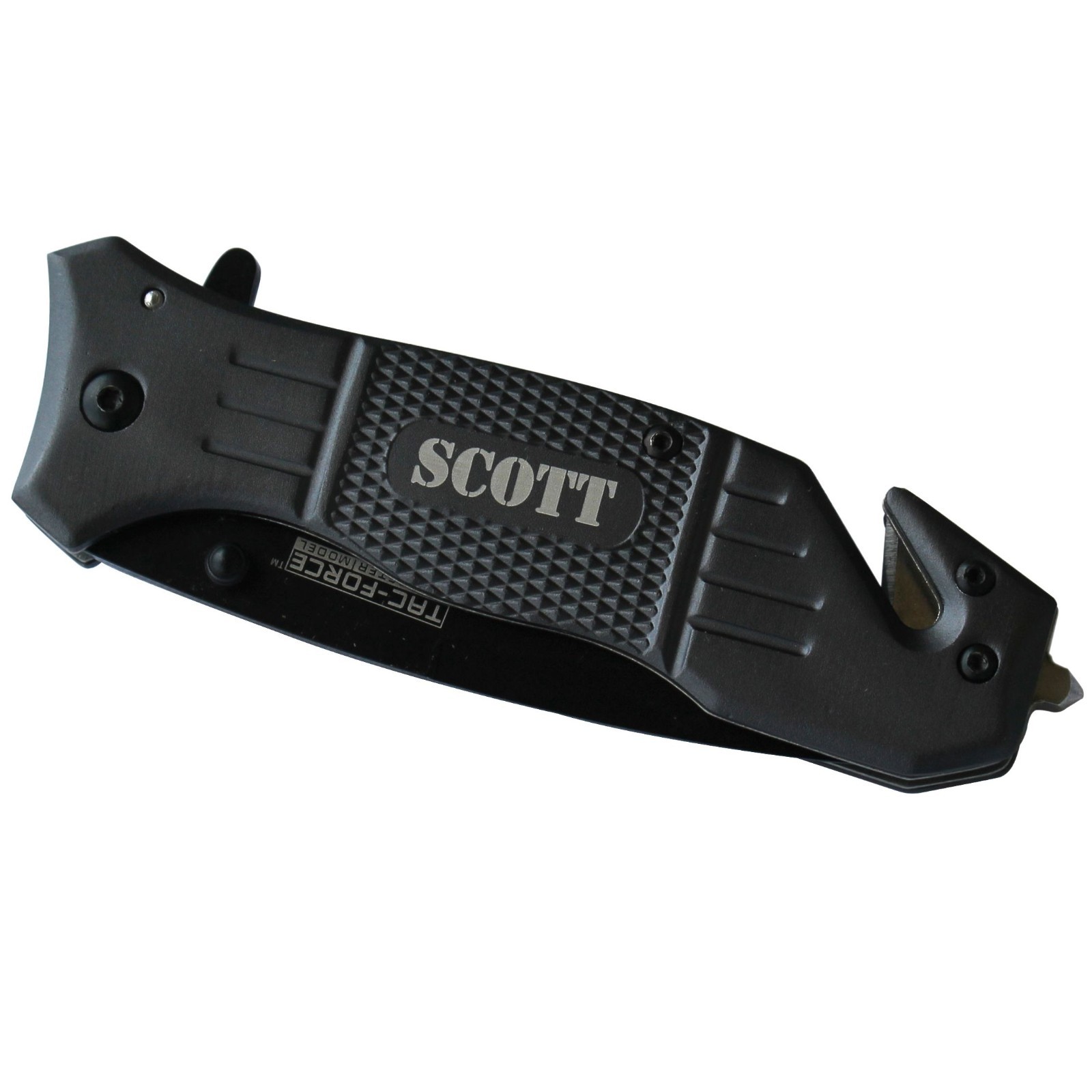 Personalized Grey Gunmetal Rescue Tactical Pocket Knife – Groomsman Gift