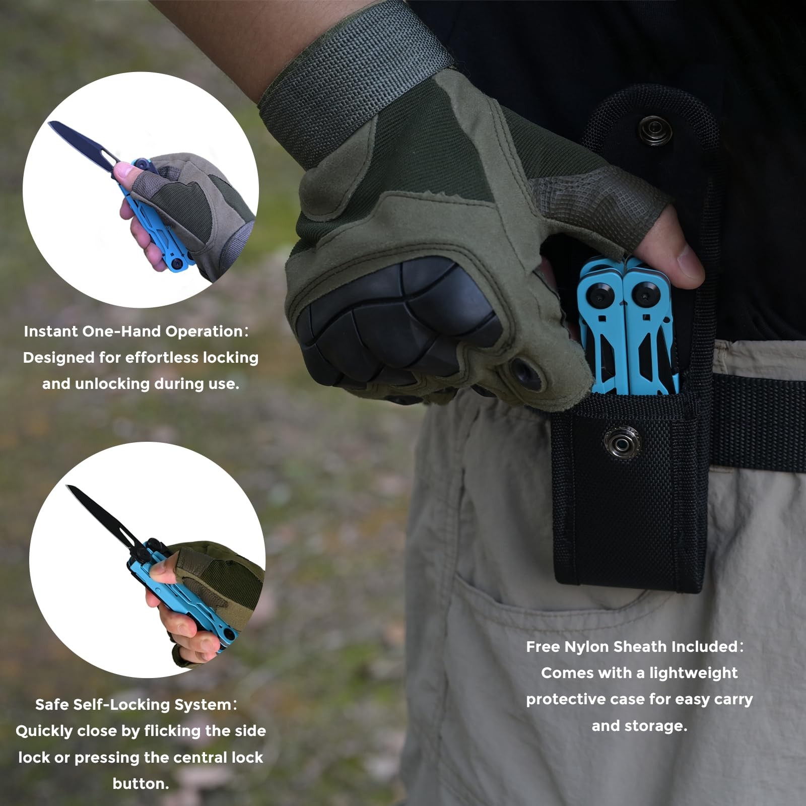 Multitool with Pocket Knife, 25-in-1 Stainless Steel Pliers and Screwdriver, …