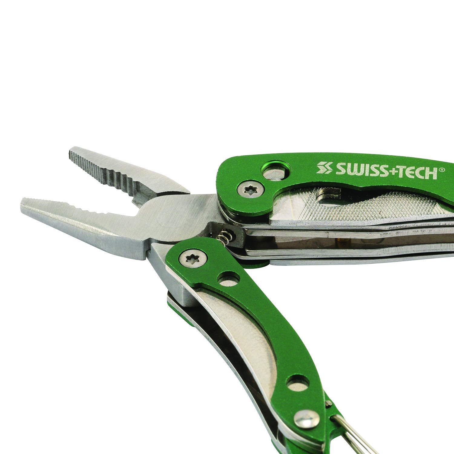 SWISS+TECH ST021901 Multi-Tool Pliers for Key chain, Solid Stainless Steel Const