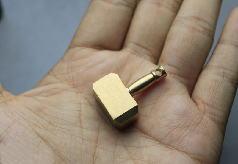 Brass Thor’s Hammer Knife Pendant Bead Keychain Necklace Knapsack Ornament EDC