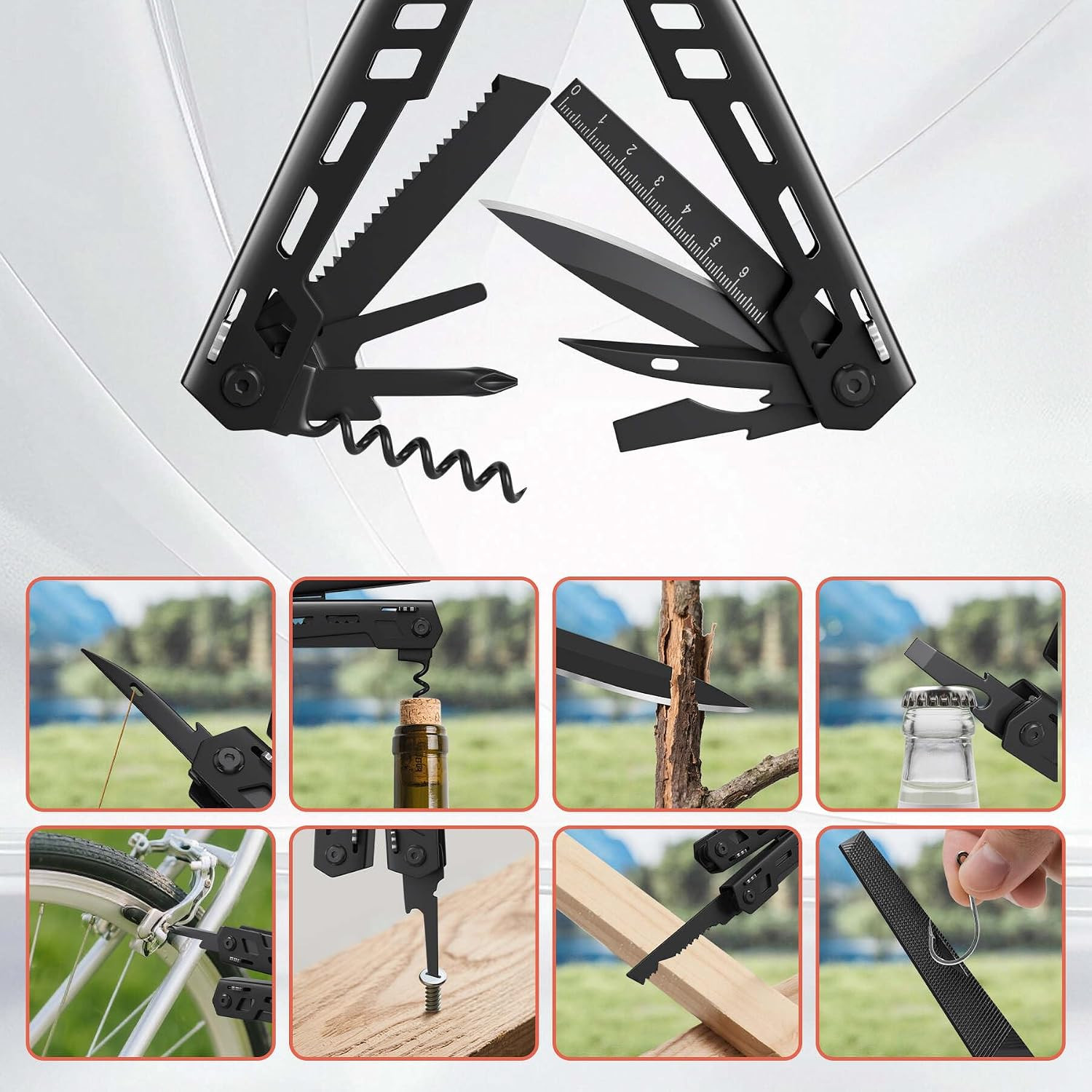 Multitool 17-In-1 Stainless Steel Multi Tool with Pocket Knife Needle Nose Plier