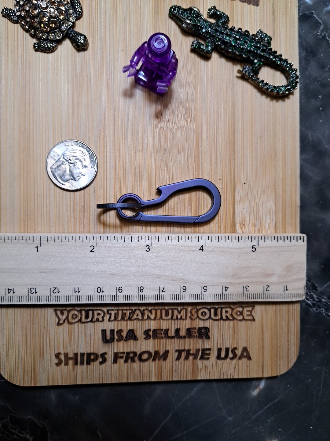 Titanium Alloy Carabiner Keychain With Built-in Bottle Opener