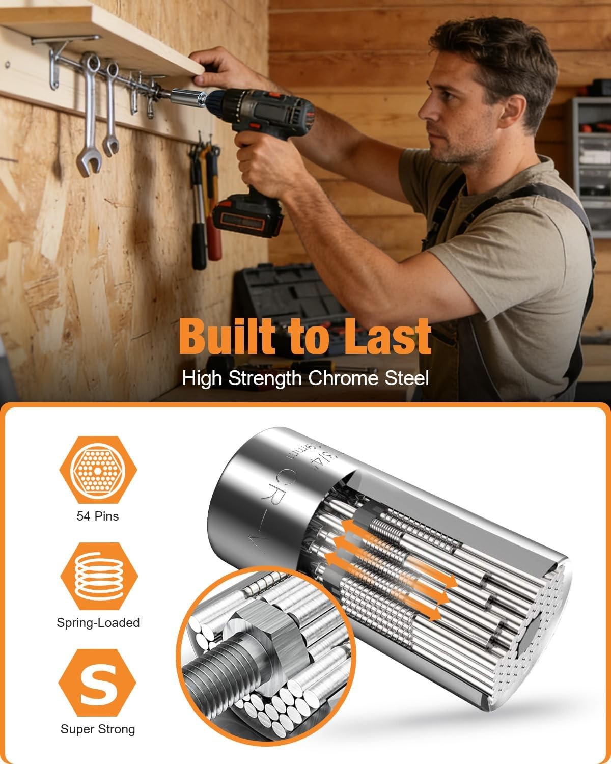 Universal Socket Tools Set with Power Drill Adapter