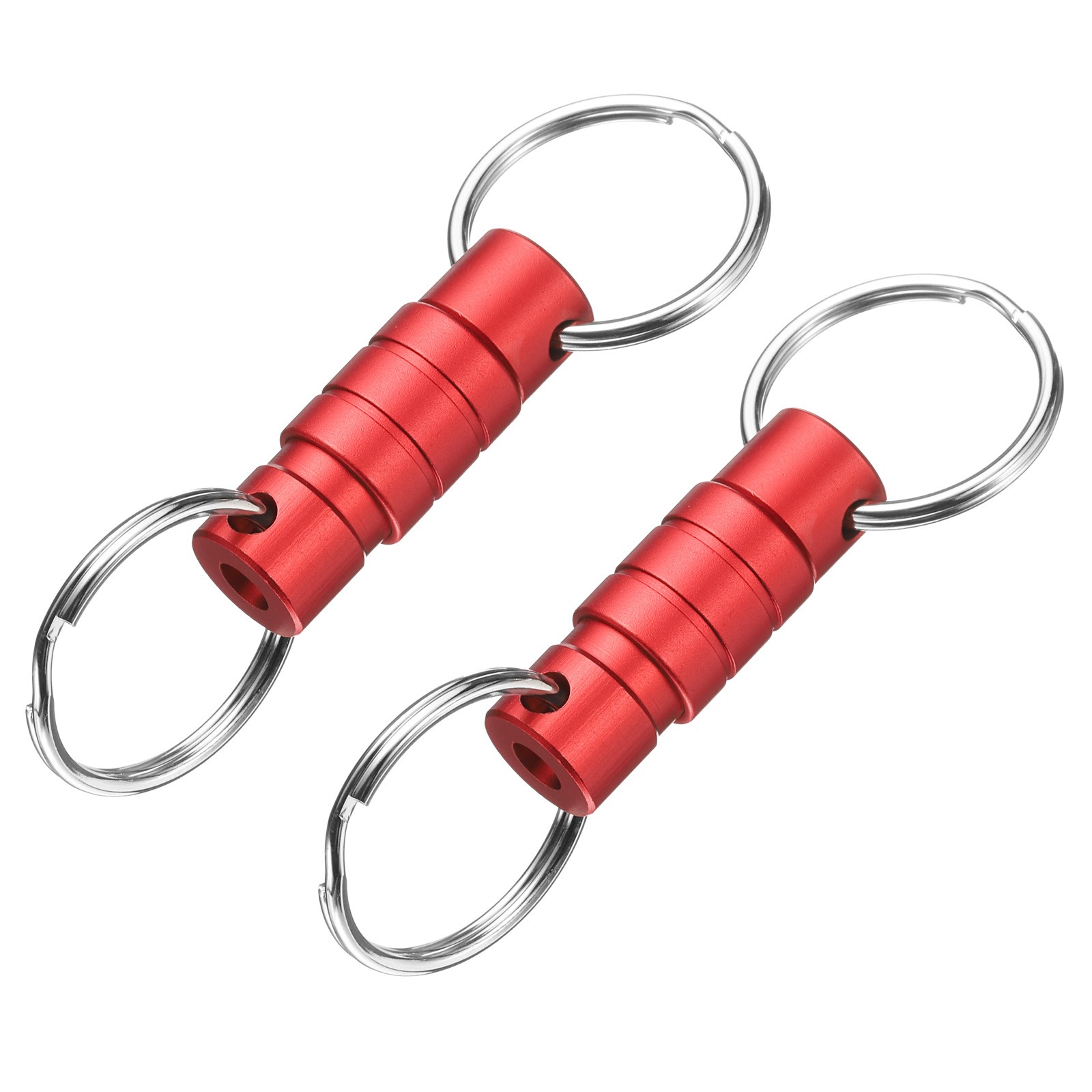 Quick Release Keychain, 2Pcs Detachable Pull Apart Key Rings Clip, Wine Red