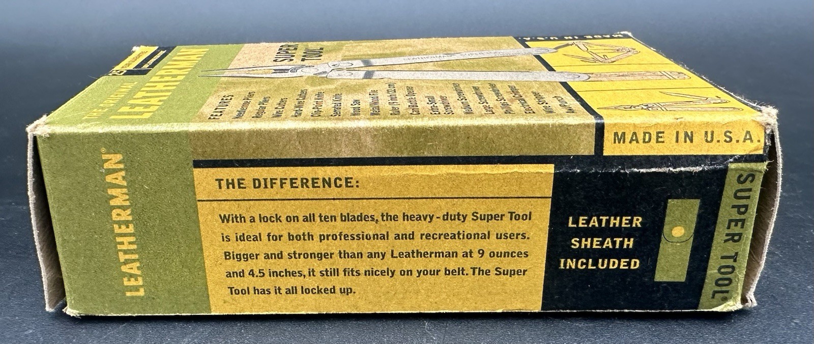 Original Leatherman Super Tool Sheath Box Portland Oregon Pat Pend Badger Meter