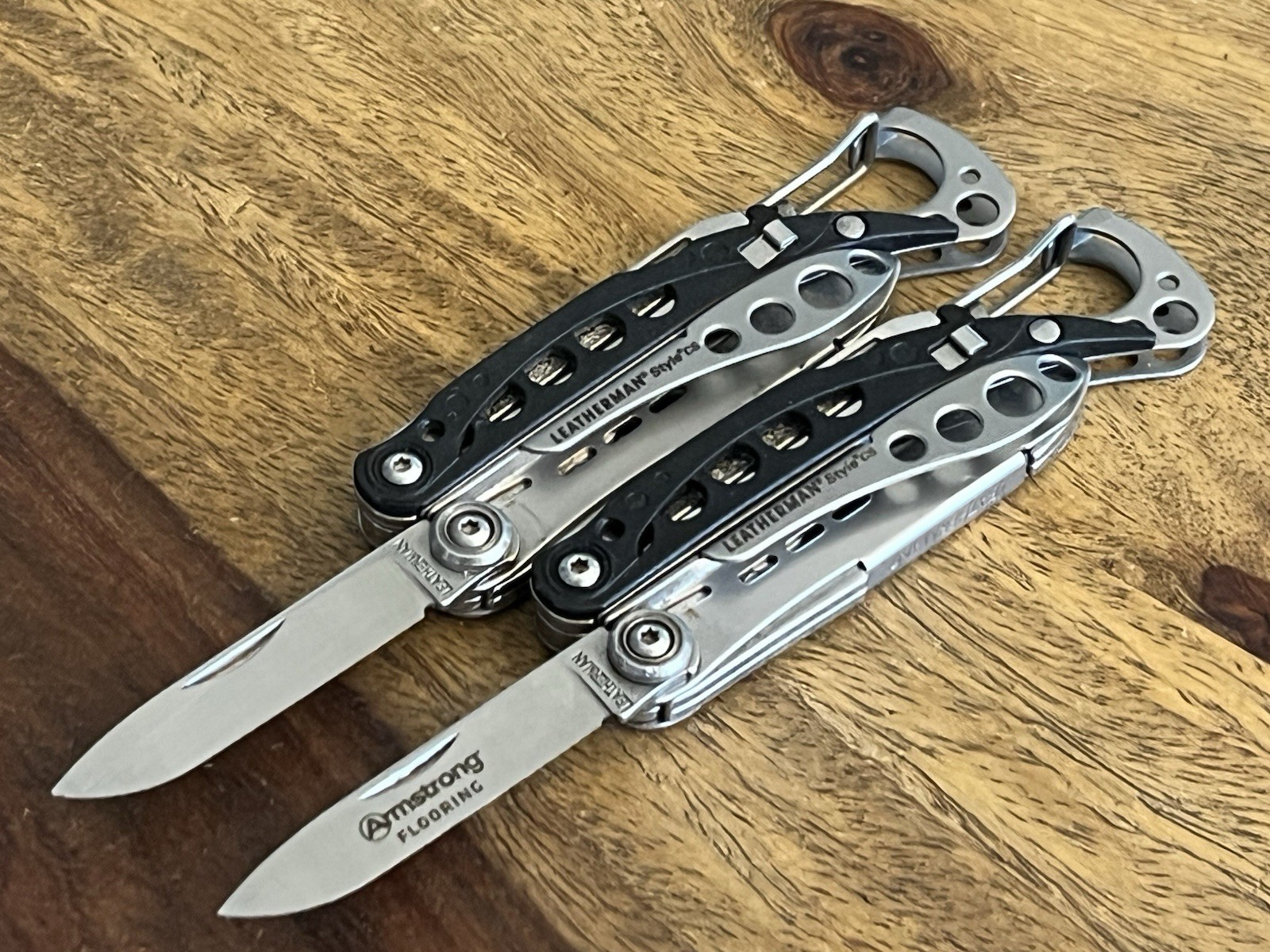 Retired Leatherman Style CS Multi Tool Knife File Scissor Carabiner (Lot Of 2)