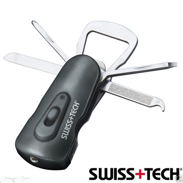 NEW SWISS TECH SWIVEL TOOL 8 IN 1 STAINLESS STEEL POCKET KEY RING TOOL SET