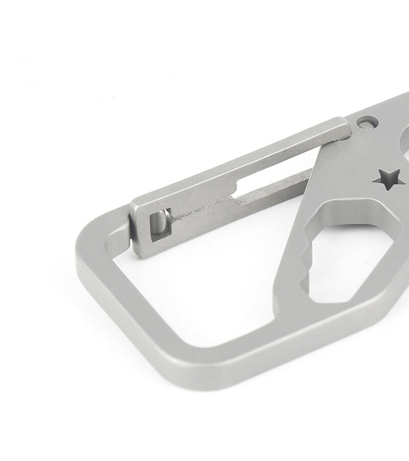 Titanium Alloy Pocket Key Chain Carabiner Bottle Opener Wrench Outdoor Multi EDC