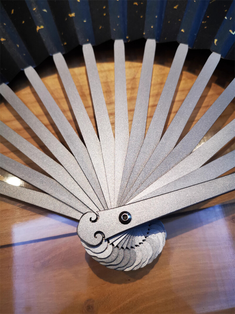 Titanium Alloy Folding Fan Martial Arts Kung Fu Tai Ji Auspicious Clouds