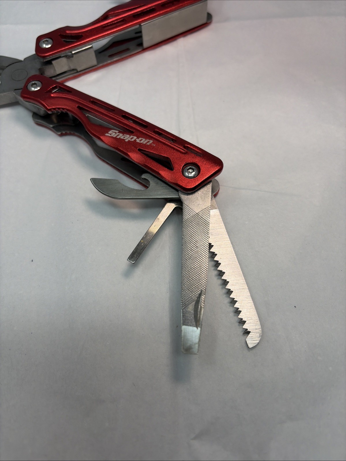 Snap-On Tools Red Multi-Tool Folding Pocket Knife w/ Pliers – Compact Tool