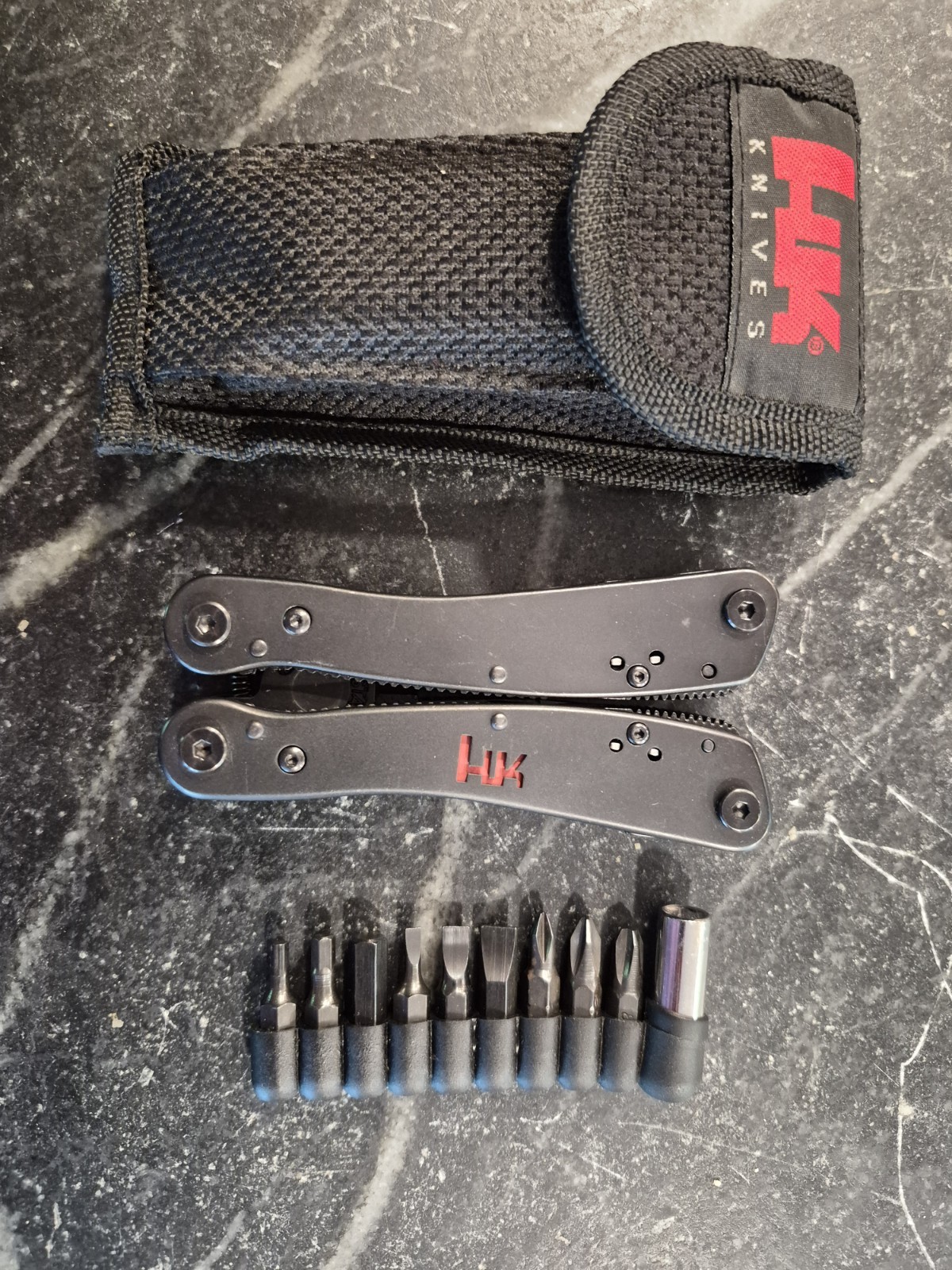 H&K 14441T KNIFE MULTI-TOOL W/SHEATH & BITS DISCONTINUED, RARE, EXCELLENT!