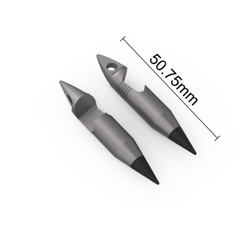 Titanium Alloy Wolf Fang Pendant EDC Necklace Charm Keychain Fashion Accessory