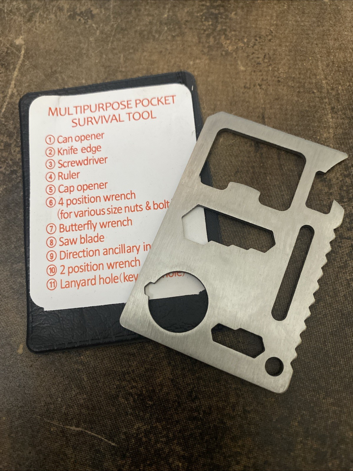 6 Pack- Outdoor Multifunction Card Survival Tactical Utility Hand Tools Pocket