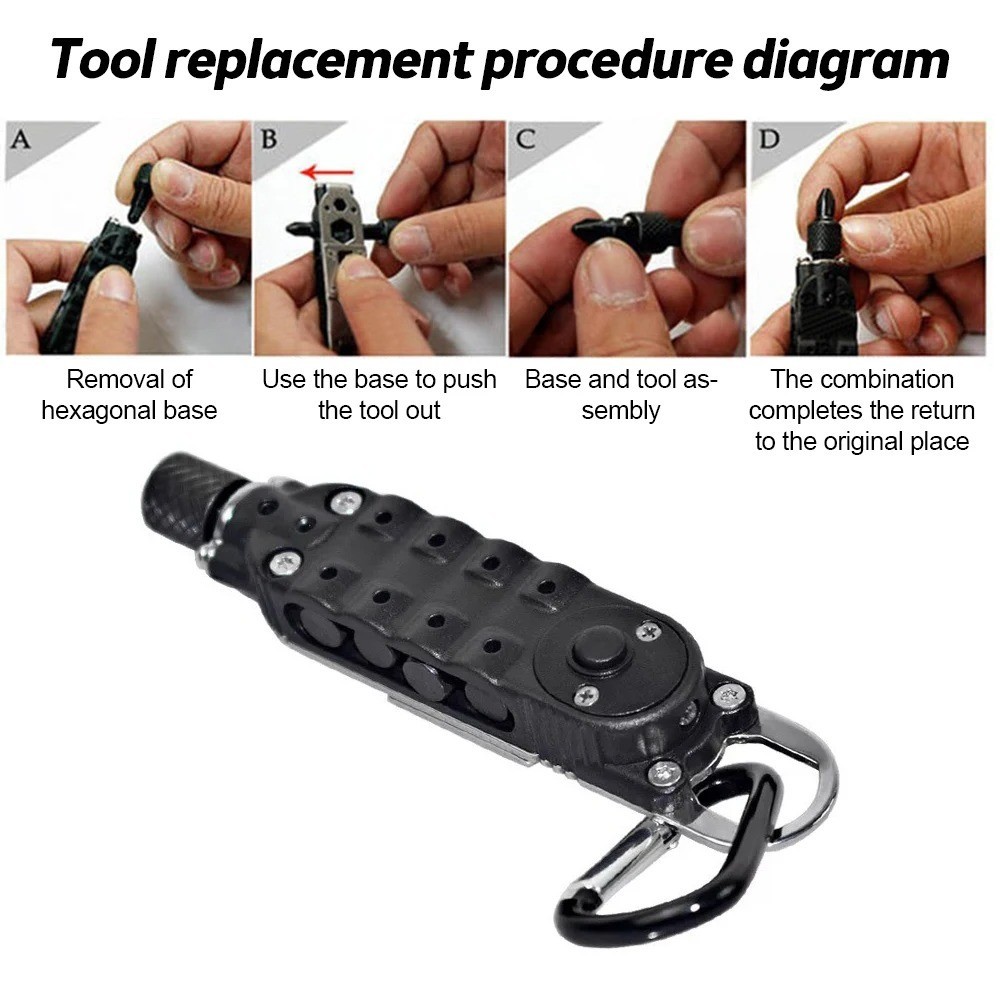 Mini Keychain Screwdriver Portable EDC Repair Tool Multifunction Steel Kit