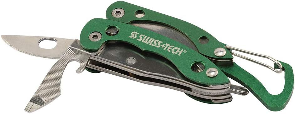 Swiss+Tech Multi-Tool Pliers for Keychain, Solid Stainless Steel Construction,
