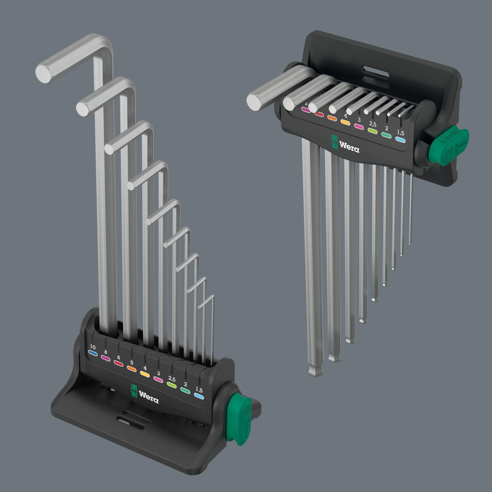 05022102001 Wera HexPlus 8 Metric ChromePlated LKey Wrench Set 9 Piece