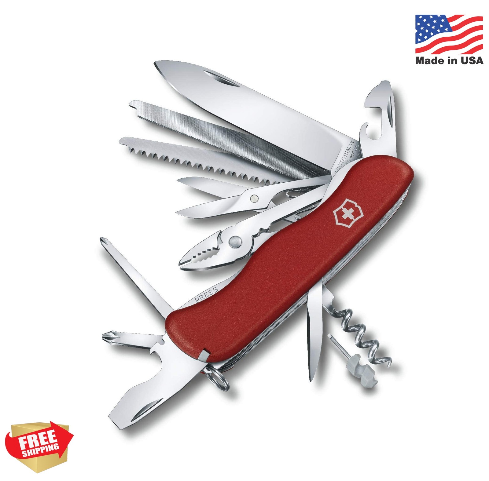 Victorinox Work Champ Swiss Army Knife, 21 Function Swiss Made Pocket Knife with