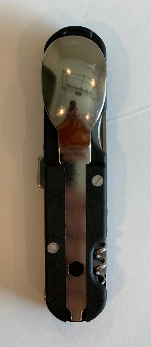 French Army Military Camp Knife Made in France Multi Tool Spoon Fork – BLACK