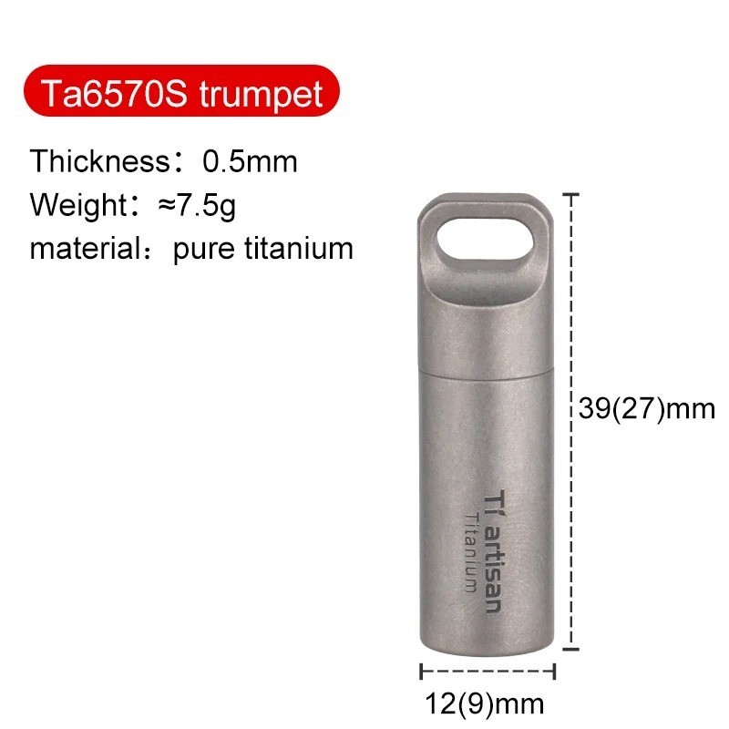 Titanium Alloy Waterproof Container Pill Box Travel Survival EDC Tool Keychain