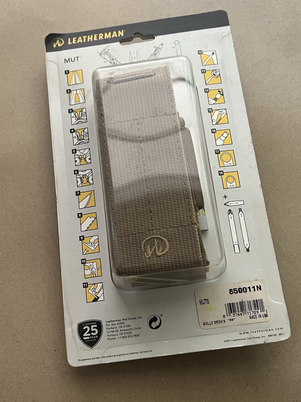 LEATHERMAN MUT, Molle Brown Sheath, New Old Stock, Retried.