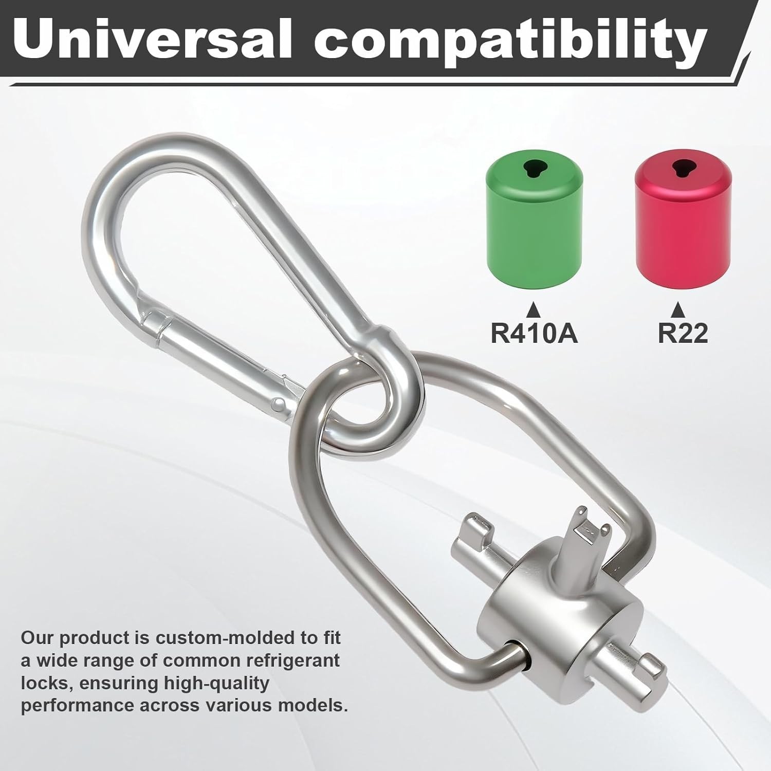 HVAC Tools, Locking Cap Key for Refrigerant Safety Caps, Universal Triple Use Mu