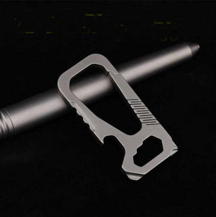 Outdoor Titanium TC4 Key Chain Carabiner Bottle Opener Portable Multi EDC Tool